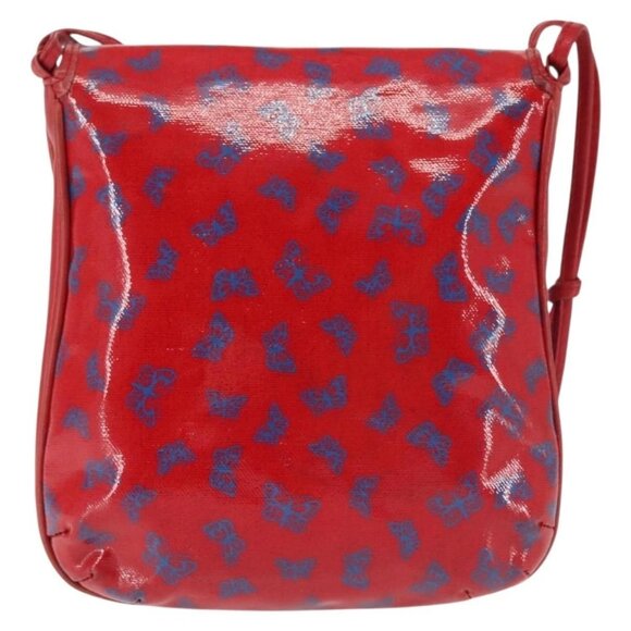 BOTTEGA VENETA Butterfly Shoulder Bag PVC Canvas Red Gold Auth 143758 - Picture 2 of 16